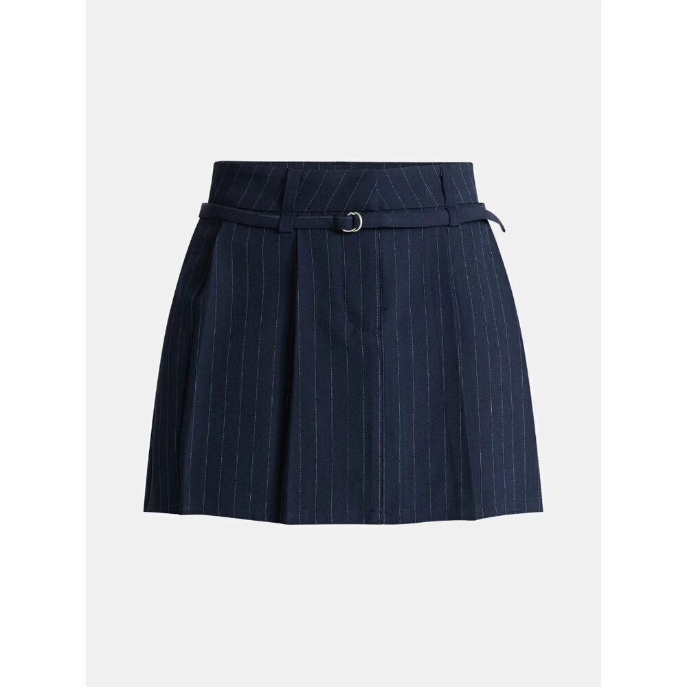 No Boundaries Women's Pleated Mini Skirt, Size M (8-10), Navy, Belted, Casual, - Picture 4 of 4